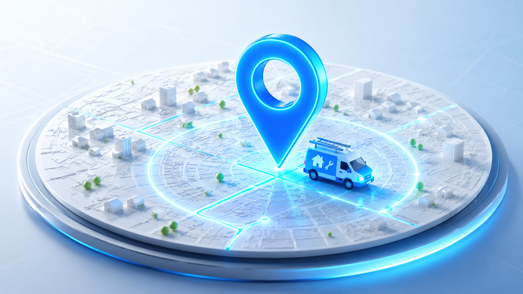 3D visual representing Local SEO for home service companies