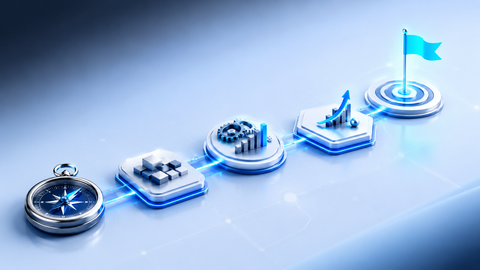 3D SEO roadmap visual showing a 90-day strategy path toward search visibility growth